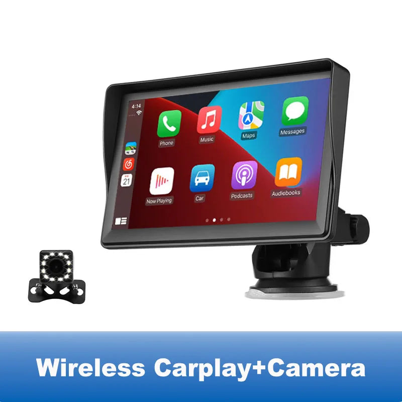 Reproductor Multimedia estéreo portátil para coche, Radio inalámbrica con Android, 7 pulgadas, transmisor FM, BT, WiFi, AUX, pantalla USB