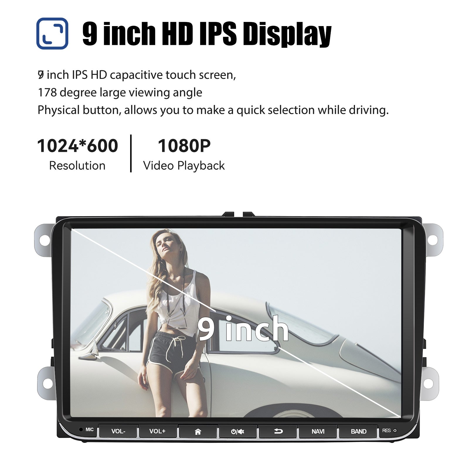 ESSGOO 9" Android 14 4G+64G Wireless Carplay Estéreo para Coche GPS NAVI WIFI RDS FM BT para VW Golf 5 6 Passat B6 B7 Polo 6R Touran Tiguan Caddy EOS Jetta T5 Seat Skoda