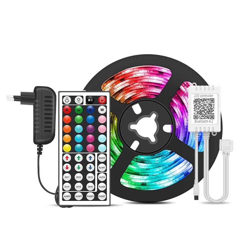 Luces de tira LED Tiras de luz inteligentes con control de aplicaciones Luces LED RGB para dormitorio, sincronización de música que cambia de color