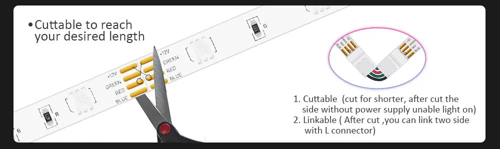 Luces de tira LED Tiras de luz inteligentes con control de aplicaciones Luces LED RGB para dormitorio, sincronización de música que cambia de color