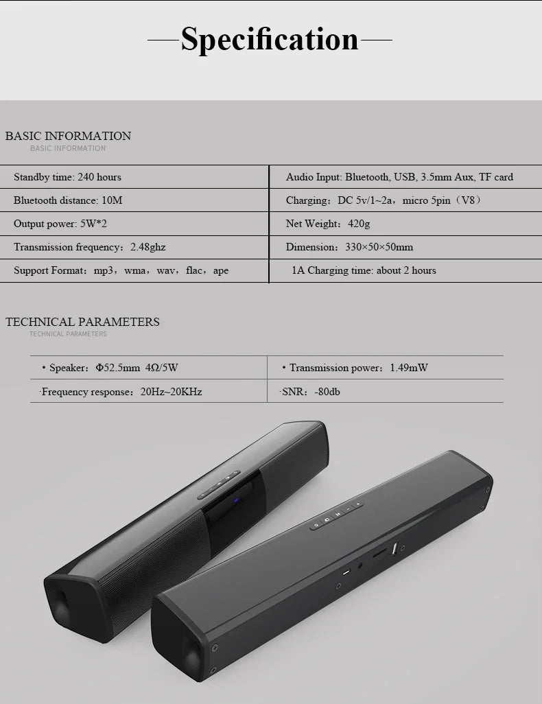 Barra de sonido súper potente, altavoz inalámbrico portátil con Bluetooth, estéreo envolvente, caja de sonido para TV en casa, Subwoofer, Radio FM, caixa de som