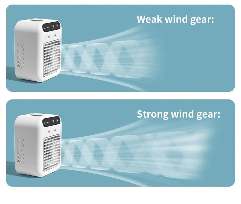 Aire acondicionado portátil, ventilador enfriador, humidificador, ventilador de ventilación de CA para coche, refrigeración de verano, fragancia, refrigerador, viaje de oficina