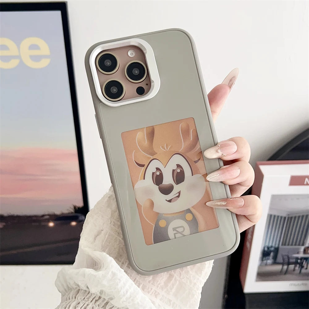 Nueva Funda Digital con pantalla de E ink de 4,0 pulgadas para iPhone 16 16e 15 14 13pro max NFC foto personalizada Funda trasera móvil con soporte