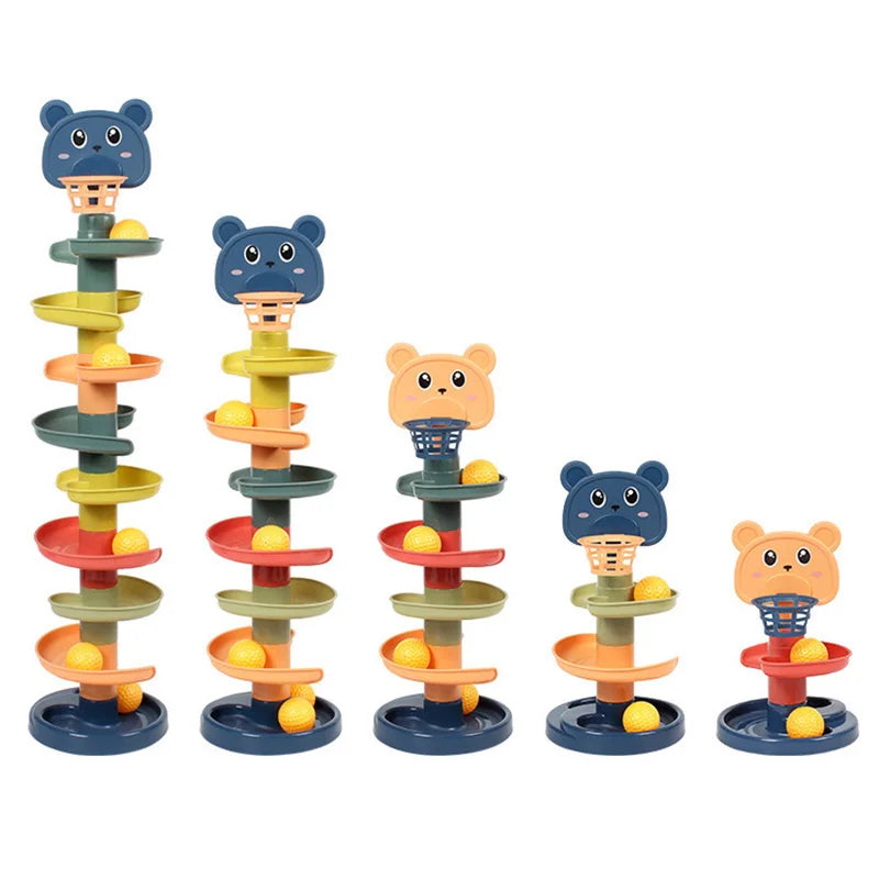 Juguete educativo Montessori para bebé Torre giratoria de bolas giratoria para apilamiento regalo para recién nacido