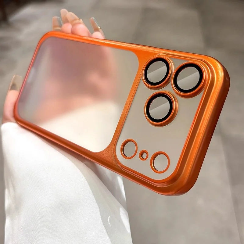 Plating Frosted Translucent Thin Phone Case For iPhone 17 Pro Max 17 Pro 17 Air 17 Series Official Cosmic Orange Bumper Cover