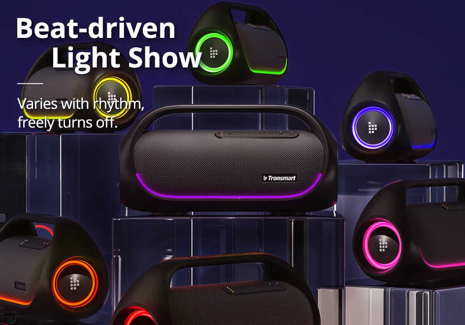 Altavoz Bluetooth Tronsmart Bang Altavoz portátil para fiestas con audio de alta resolución sin pérdidas, graves pesados, control por aplicación, mango portátil