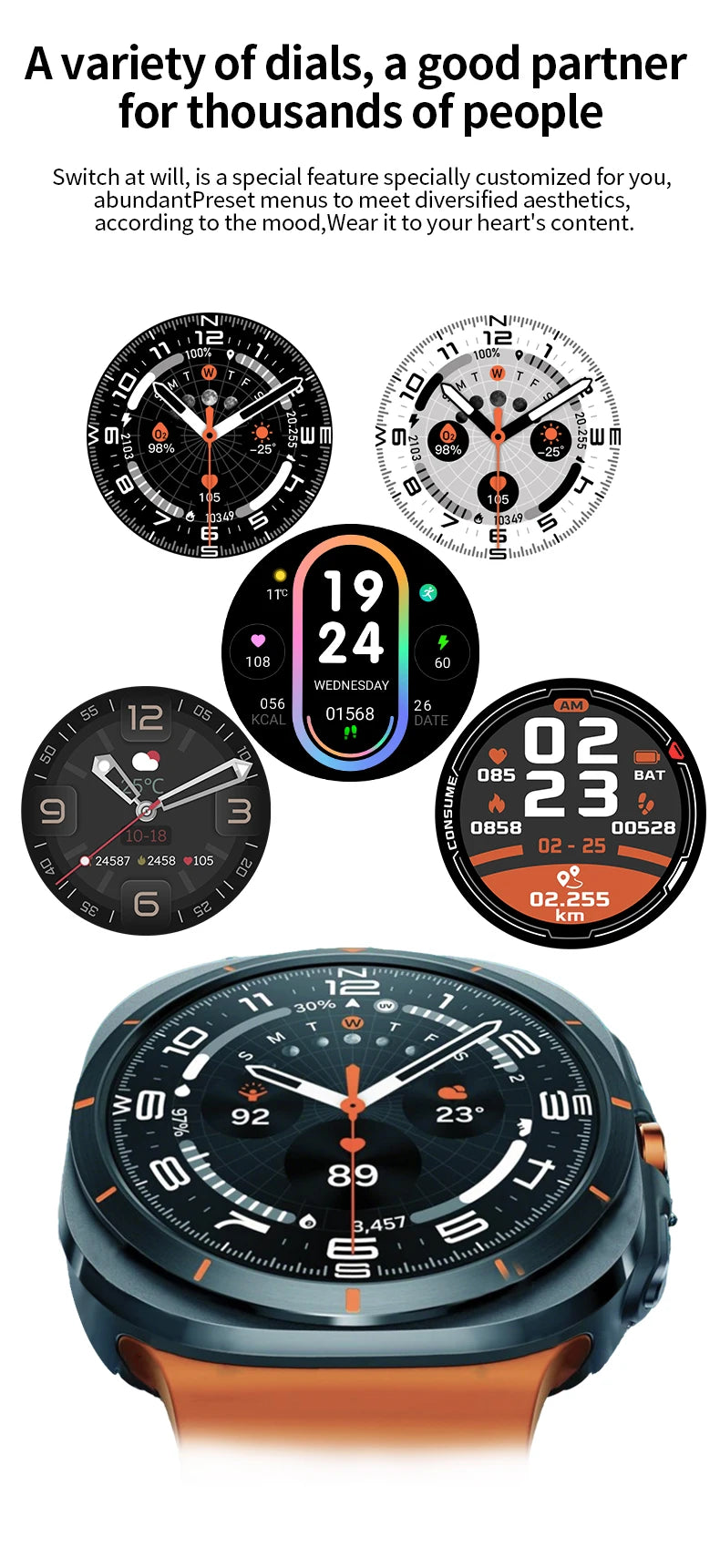 G.L Wear 2025 Nuevo reloj inteligente para hombre 1,52 pulgadas Bluetooth Talk Deportes Fitness Podómetro Mujer Reloj inteligente