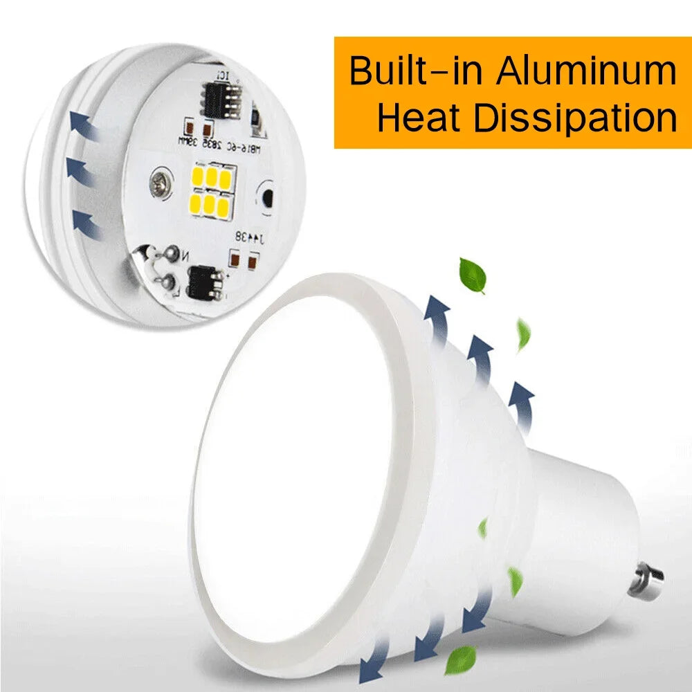 10 Uds bombilla de foco LED GU10 220V 5W/7W alto Lumen 3000K/4000K/6500K lámpara de luz LED para decoración del hogar