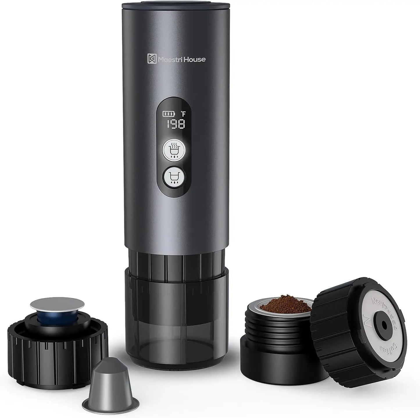 Cafetera exprés de 150W con autocalentamiento rápido de 2-3 Min, cafetera Espresso portátil de viaje con soporte también para taza de té pequeña para N