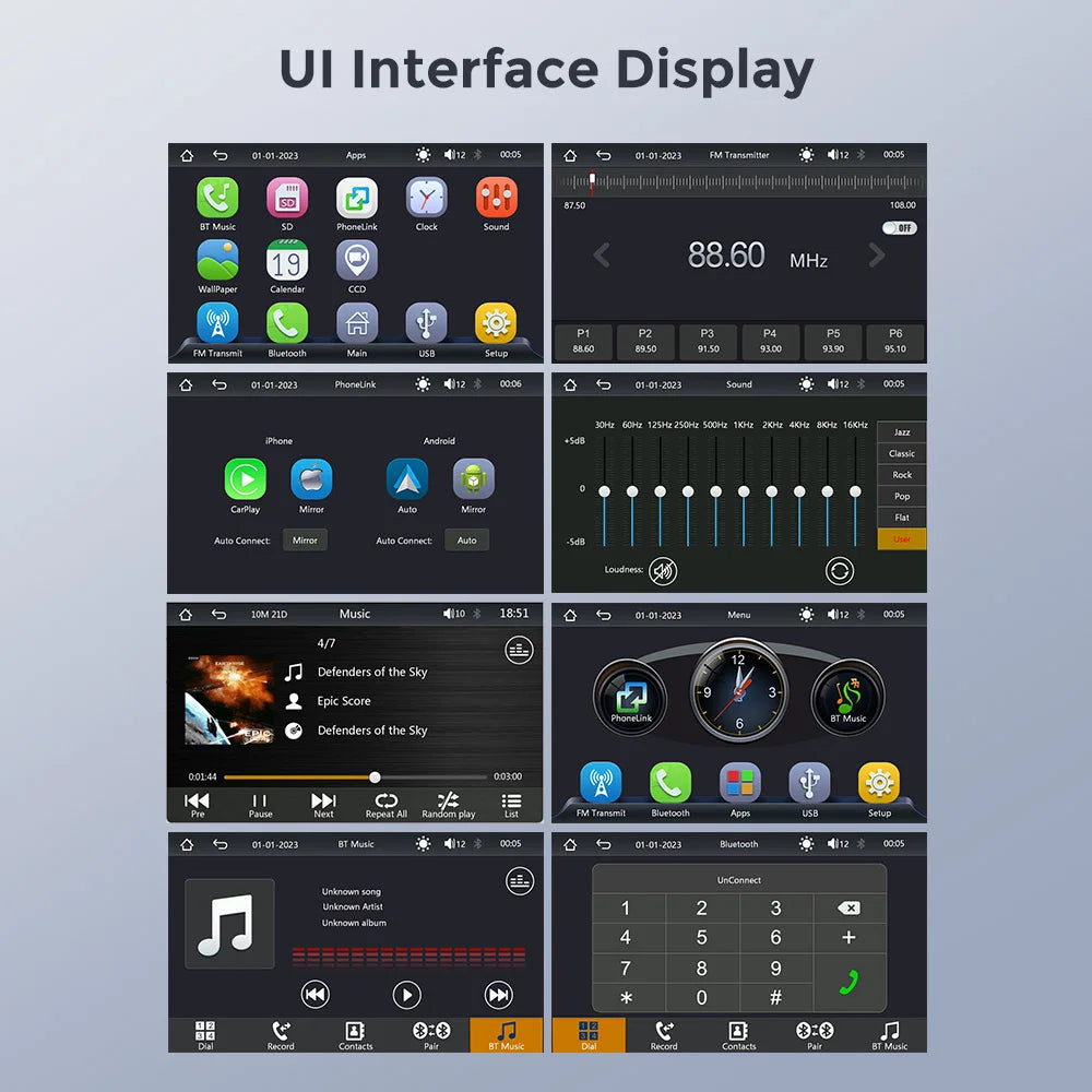 Reproductor Multimedia estéreo portátil para coche, Radio inalámbrica con Android, 7 pulgadas, transmisor FM, BT, WiFi, AUX, pantalla USB
