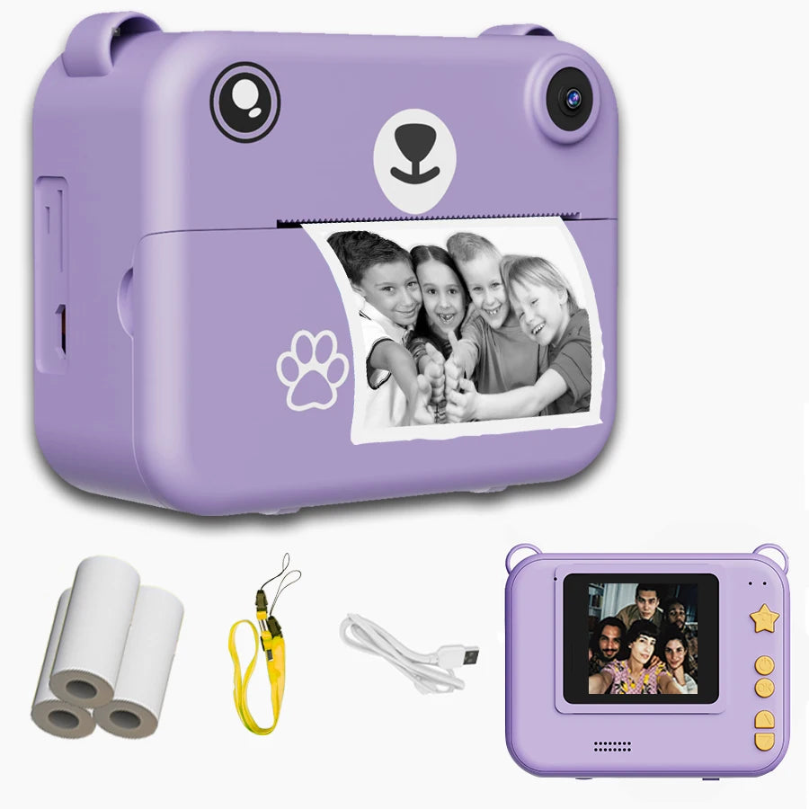 Cámara Digital para niños fotografía impresión instantánea foto 1080P HD grabadora de vídeo Mini impresora térmica regalos educativos de cumpleaños