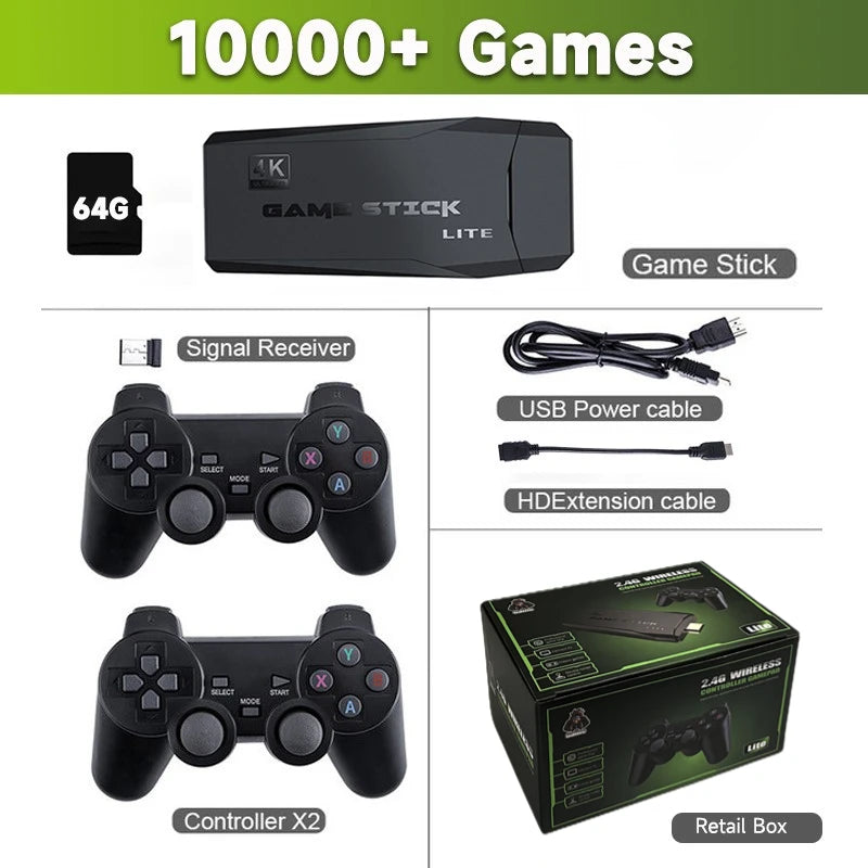 Consola de videojuegos Sticks M8, mando inalámbrico Dual de 2,4G, 4K, 10000 juegos, 64GB, juego Retro para Dropshiopping, regalo de Navidad