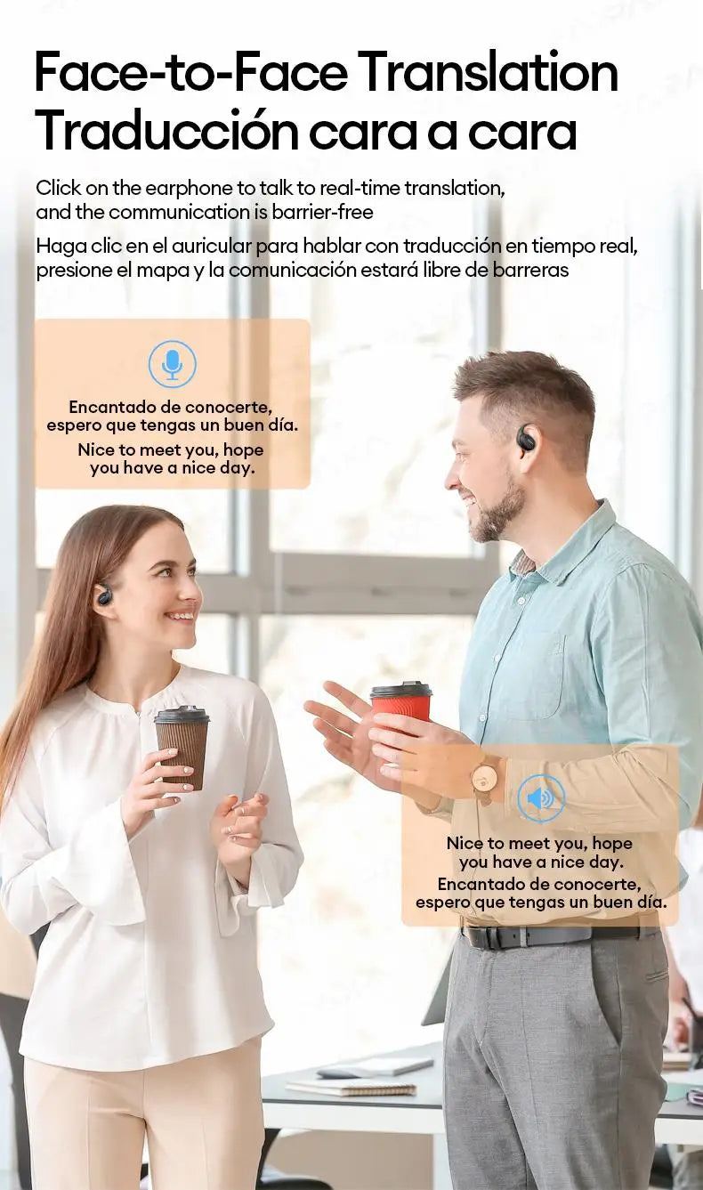 Choice HYUNDAI Openair5 AI auriculares de traducción Bluetooth tipo oreja colgante AI inteligente más de 100 idiomas reunión auricular regalo