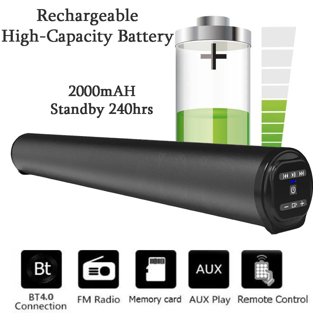 Barra de sonido súper potente, altavoz inalámbrico portátil con Bluetooth, estéreo envolvente, caja de sonido para TV en casa, Subwoofer, Radio FM, caixa de som