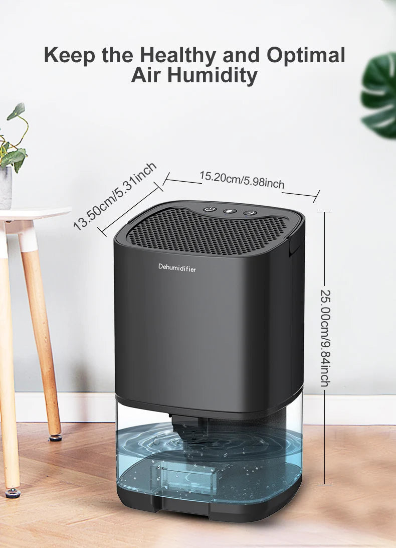 Deshumidificador de aire portátil, máquina absorbente de humedad silenciosa, secador de aire para el hogar, dormitorio, oficina, cocina, desodorante, enchufe UE/EE. UU.
