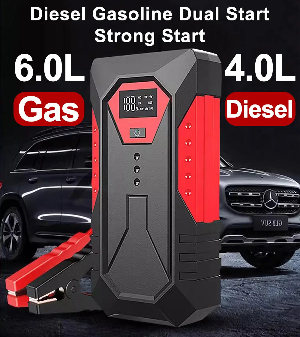 GKFLY 800A 1200A 2000A arrancador de batería de coche banco de energía grande refuerzo de batería de coche 12V dispositivo de arranque de coche para gasolina 6.0L diésel 4.0L