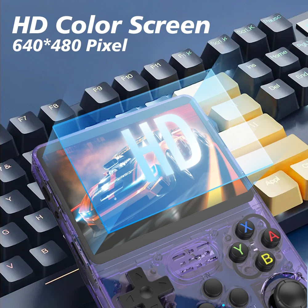Consola de videojuegos portátil Retro R36S de 128GB, reproductor de pantalla IPS de 3,5 pulgadas, reproductor de vídeo portátil de bolsillo para niños, sistema Arkos