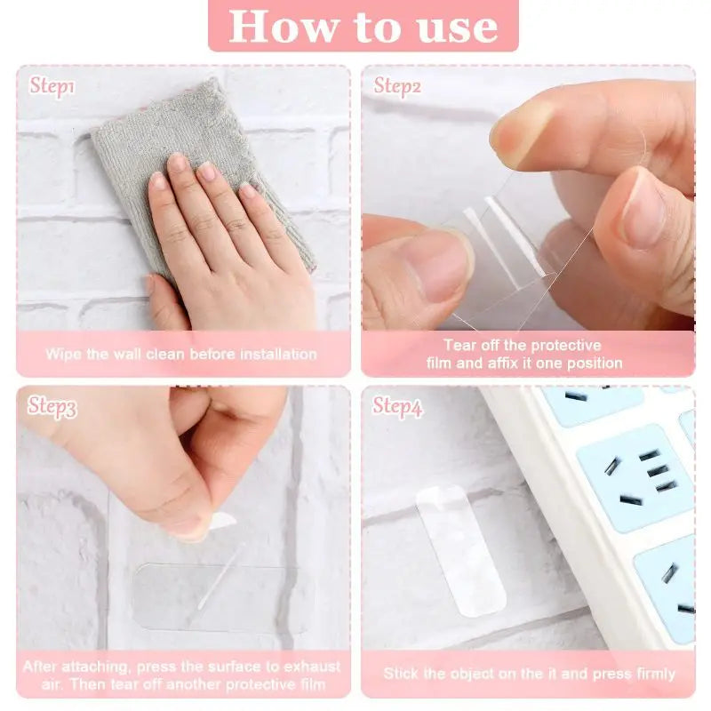 Cinta adhesiva de doble cara Nano reutilizable pegatinas de pared transparentes súper fuertes impermeable pegatina de montaje en pared ampliamente utilizada