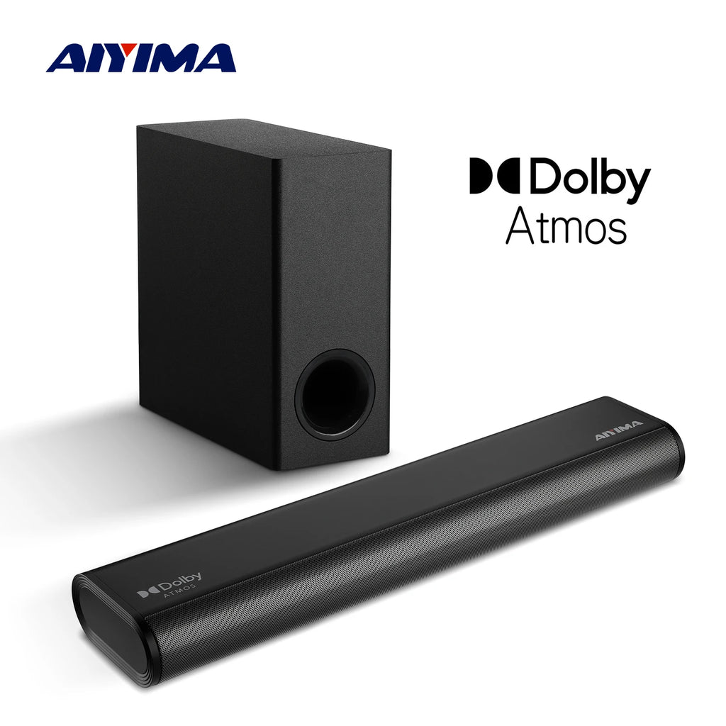 AIYIMA S07 Dolby -Barra de sonido 2,1, Subwoofer inalámbrico de 150W, altavoz de sistema 3D para TV, Bluetooth, HDMI/Aux/Opt/USB