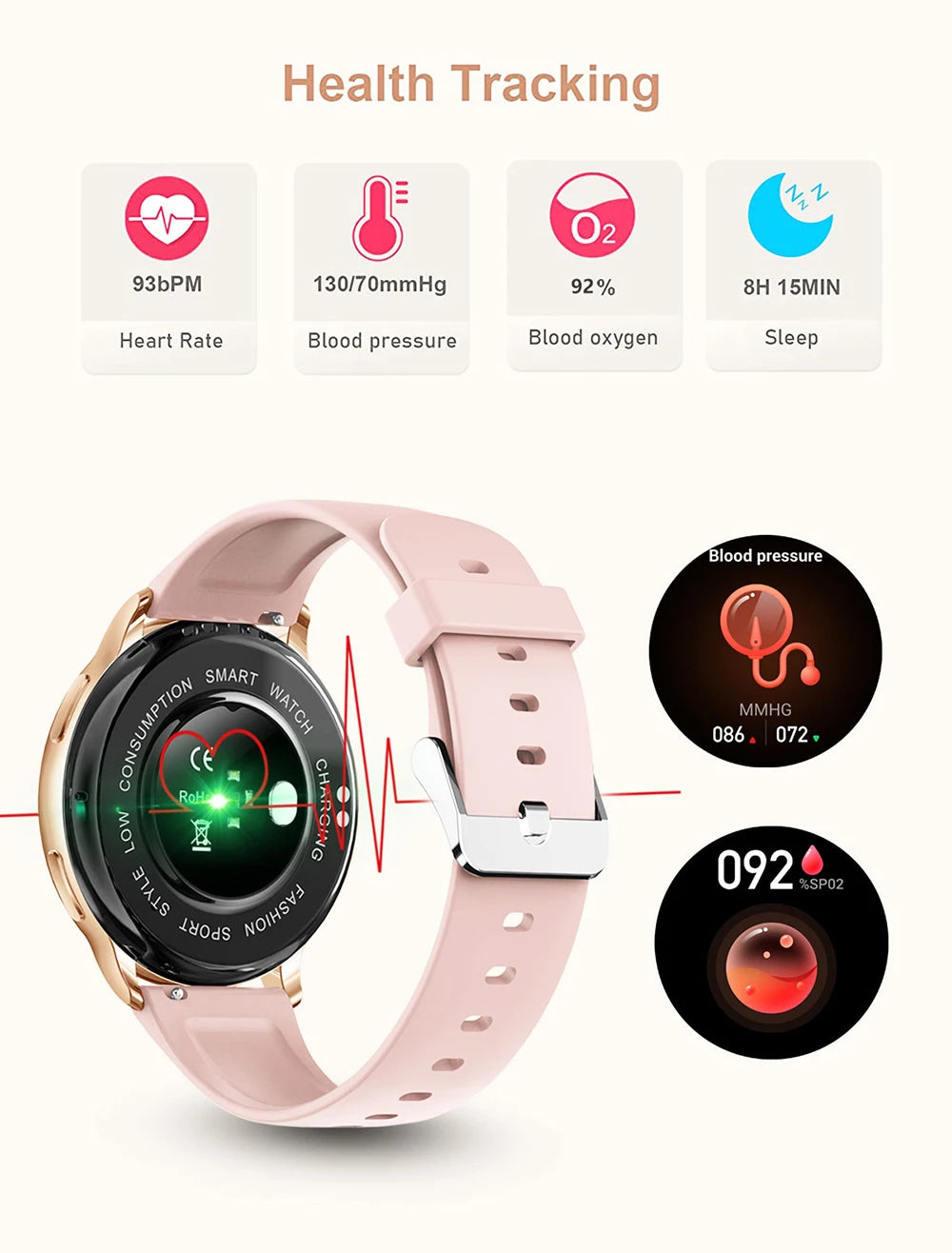 MEVADEN-reloj inteligente para hombre y mujer, pulsera con llamadas, Bluetooth, Dial personalizado, deportivo, rastreador de Fitness, frecuencia cardíaca, para Android e IOS, Y22