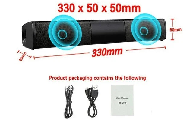 Barra de sonido súper potente, altavoz inalámbrico portátil con Bluetooth, estéreo envolvente, caja de sonido para TV en casa, Subwoofer, Radio FM, caixa de som