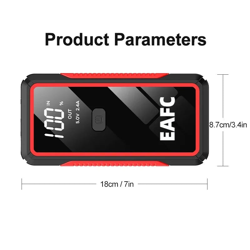 Arrancador de batería portátil para coche, dispositivo de arranque de 12V para gasolina, 4.0L, diésel, 2.0L, 1200A