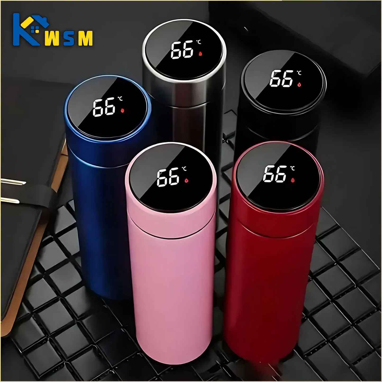 Taza Termo con pantalla de temperatura de 500ML, botella Termo dividida de acero inoxidable, taza aislada al vacío para exteriores, regalo del Día del Padre