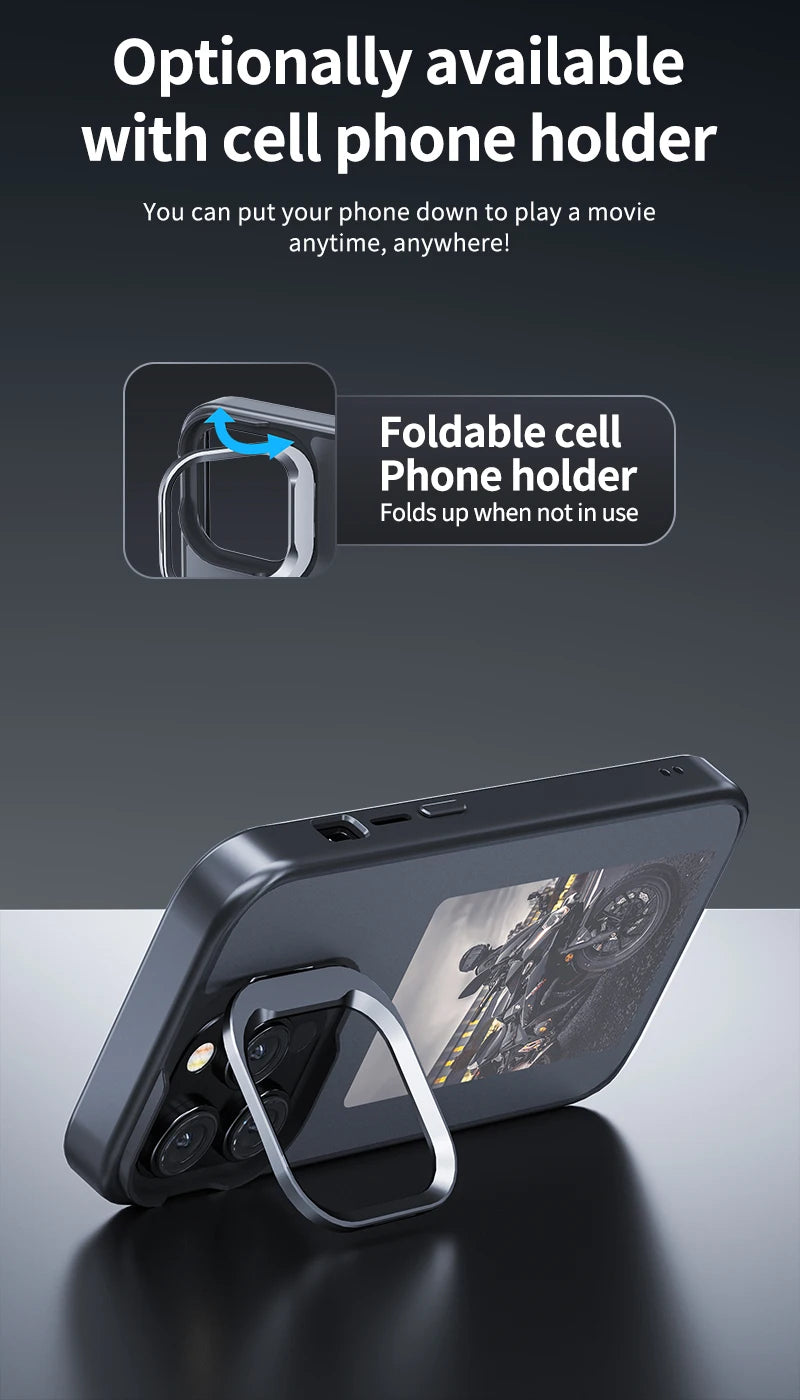 Nueva Funda Digital con pantalla de E ink de 4,0 pulgadas para iPhone 16 16e 15 14 13pro max NFC foto personalizada Funda trasera móvil con soporte