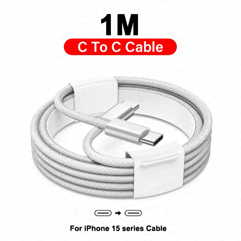 For Apple Original 30W Type C Quick Charger For iPhone 16 15 14 13 12 11 Pro Max Mini X XS XR 8 Plus Fast Charging Charge Cable