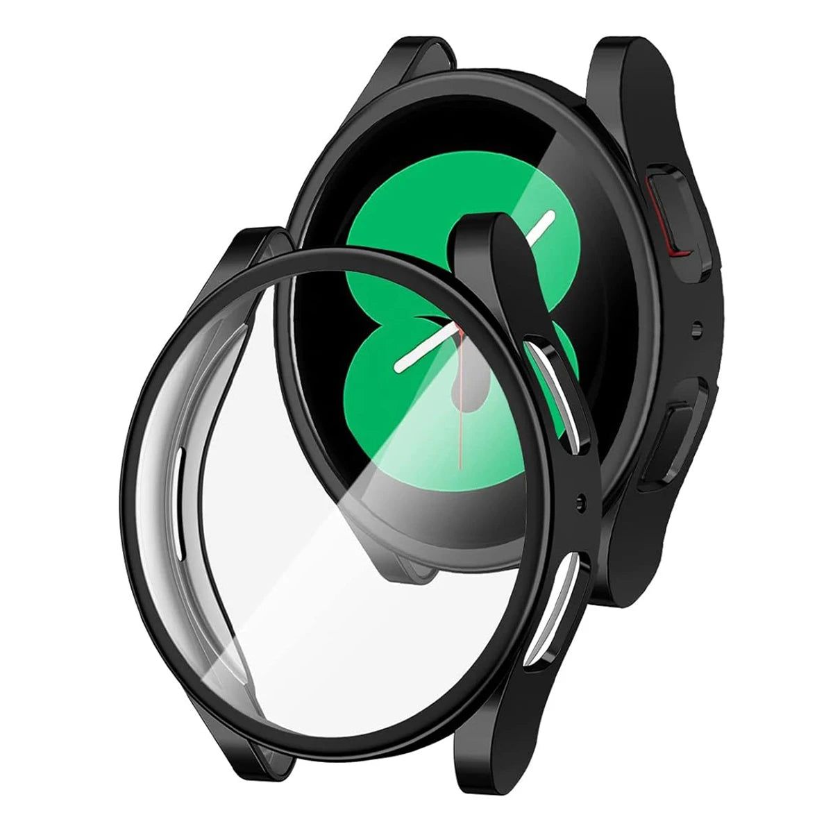 Funda de silicona de cobertura completa para Samsung Galaxy Watch 4, 5, 6, 7, 40mm, 44mm, Protector de pantalla de parachoques resistente a los arañazos a prueba de golpes