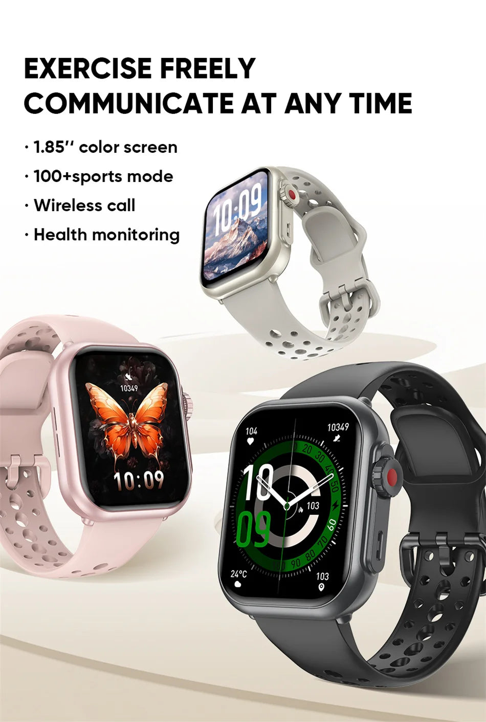 Reloj Inteligente Ultra 2 1000 mAh reloj inteligente hombres mujeres 1,85 pulgadas HD pantalla completamente táctil IP68 impermeable Bluetooth llamada Smartwatch