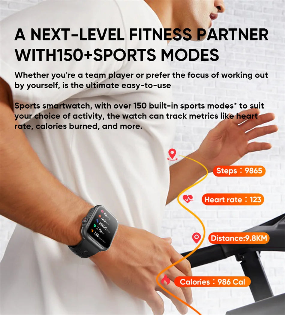 Reloj Inteligente Ultra 2 1000 mAh reloj inteligente hombres mujeres 1,85 pulgadas HD pantalla completamente táctil IP68 impermeable Bluetooth llamada Smartwatch