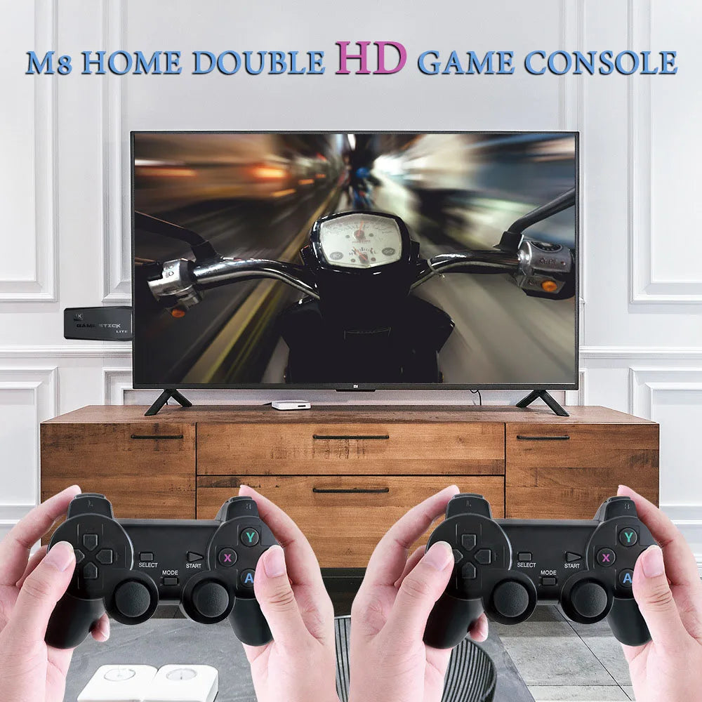Consola de videojuegos Sticks M8, mando inalámbrico Dual de 2,4G, 4K, 10000 juegos, 64GB, juego Retro para Dropshiopping, regalo de Navidad