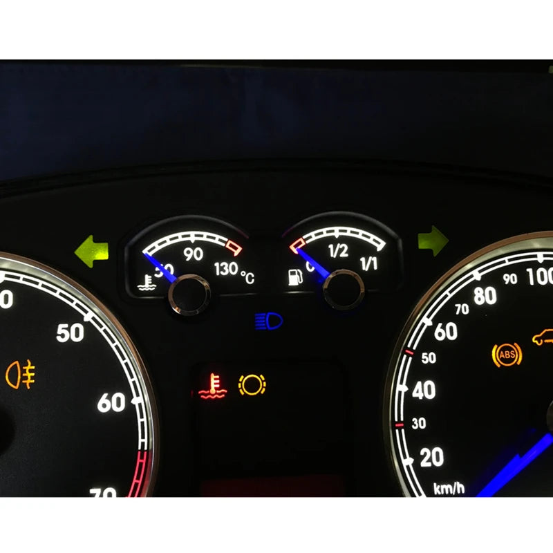 Instrumento de tablero, aguja azul, fondo blanco, escala de papel, luz LED, reequipamiento para VW Bora MK4 Golf 4 R32 Metro 300