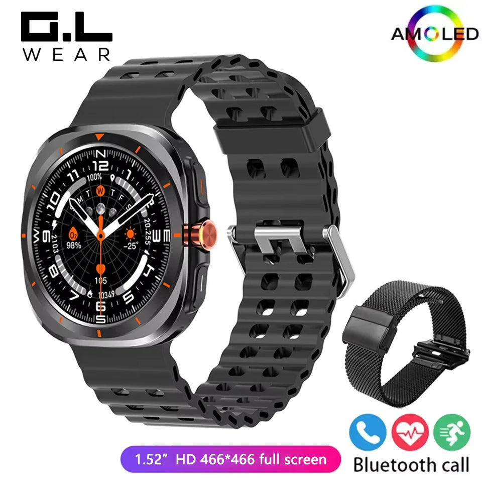 G.L Wear 2025 Nuevo reloj inteligente para hombre 1,52 pulgadas Bluetooth Talk Deportes Fitness Podómetro Mujer Reloj inteligente