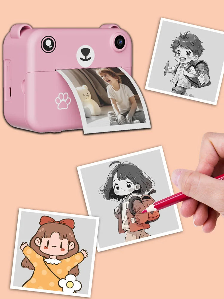 Cámara Digital para niños fotografía impresión instantánea foto 1080P HD grabadora de vídeo Mini impresora térmica regalos educativos de cumpleaños