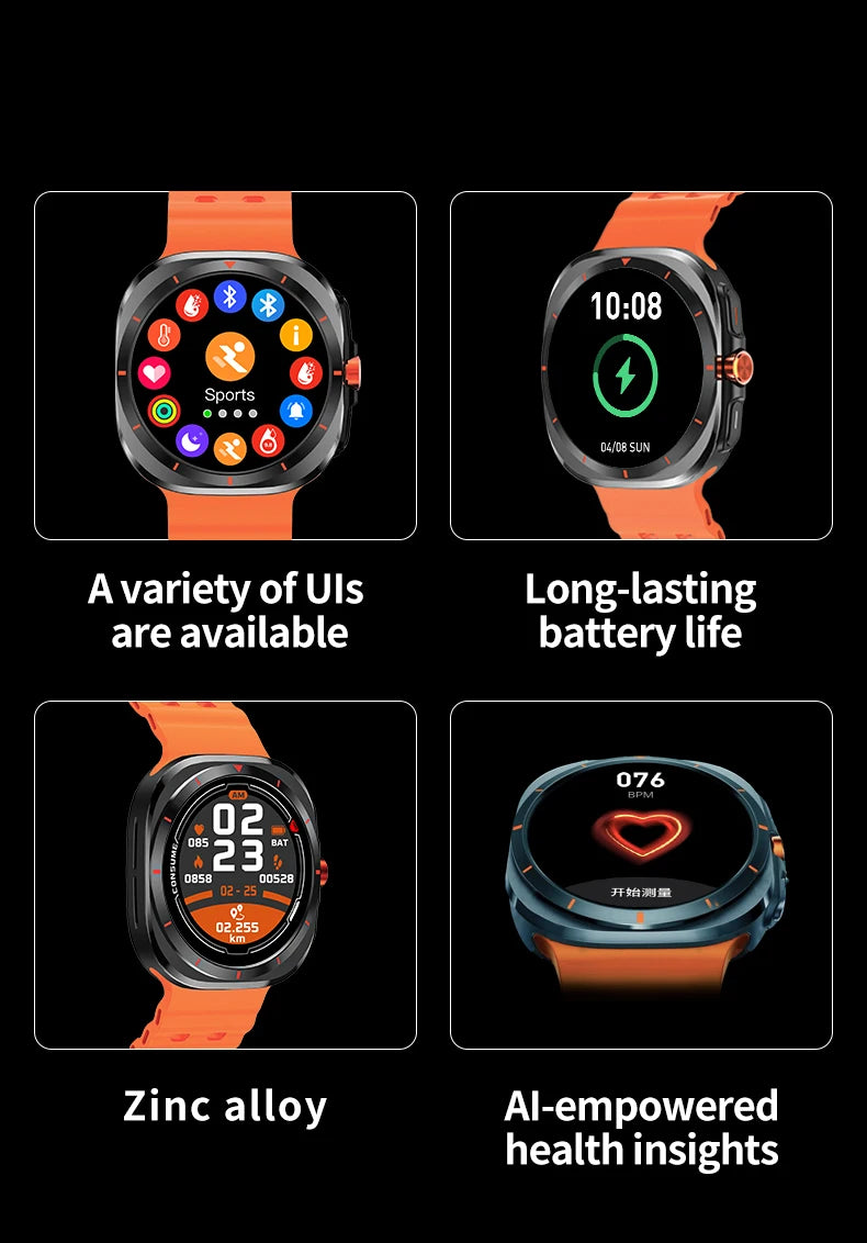 G.L Wear 2025 Nuevo reloj inteligente para hombre 1,52 pulgadas Bluetooth Talk Deportes Fitness Podómetro Mujer Reloj inteligente