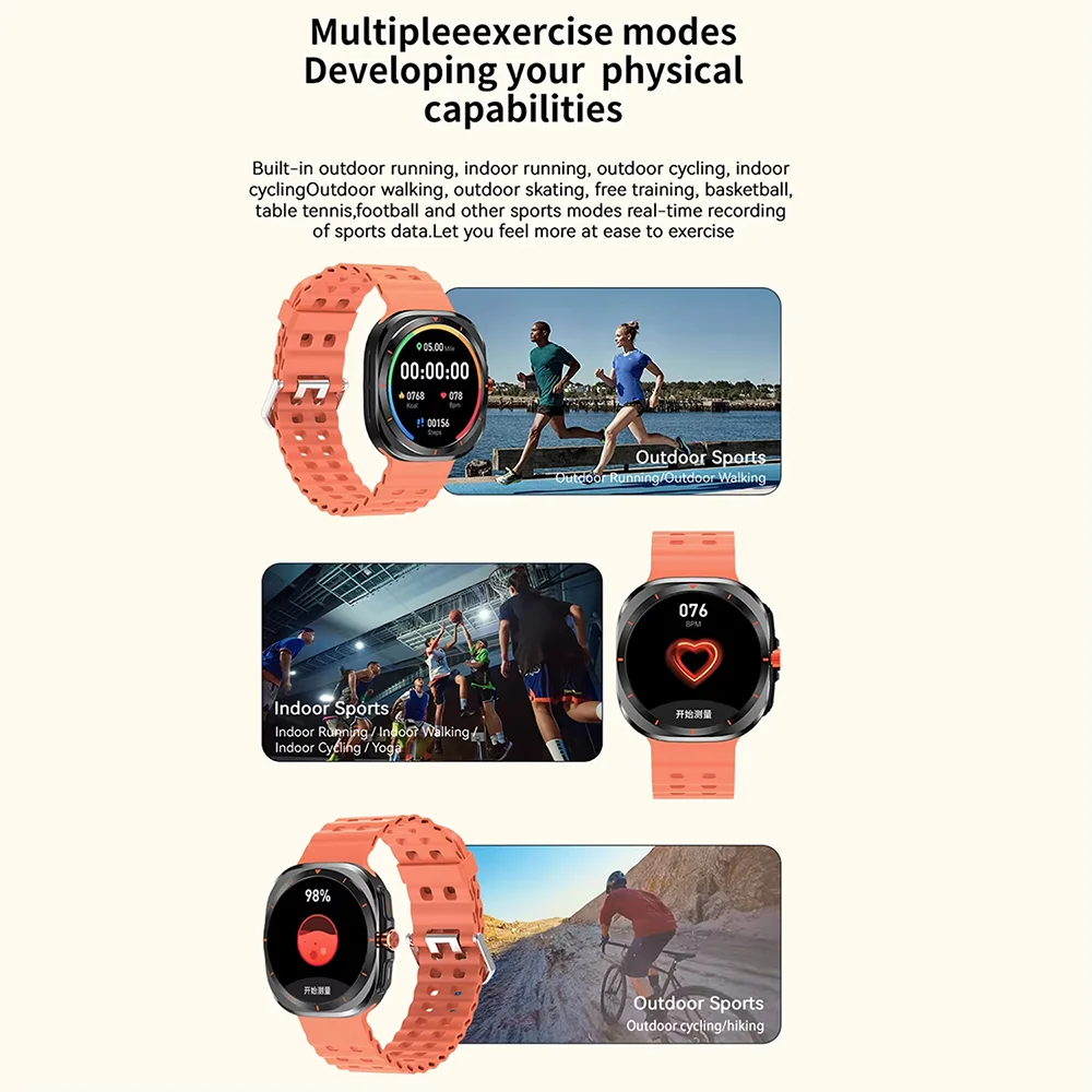 G.L Wear 2025 Nuevo reloj inteligente para hombre 1,52 pulgadas Bluetooth Talk Deportes Fitness Podómetro Mujer Reloj inteligente