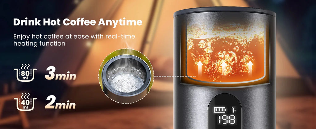 Cafetera exprés de 150W con autocalentamiento rápido de 2-3 Min, cafetera Espresso portátil de viaje con soporte también para taza de té pequeña para N