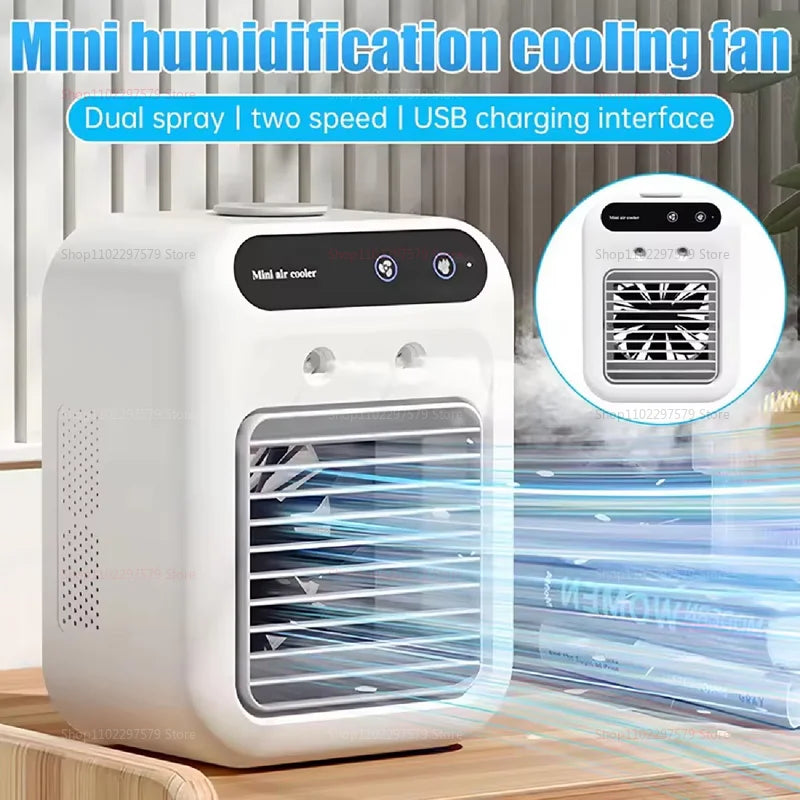 Aire acondicionado portátil, ventilador enfriador, humidificador, ventilador de ventilación de CA para coche, refrigeración de verano, fragancia, refrigerador, viaje de oficina