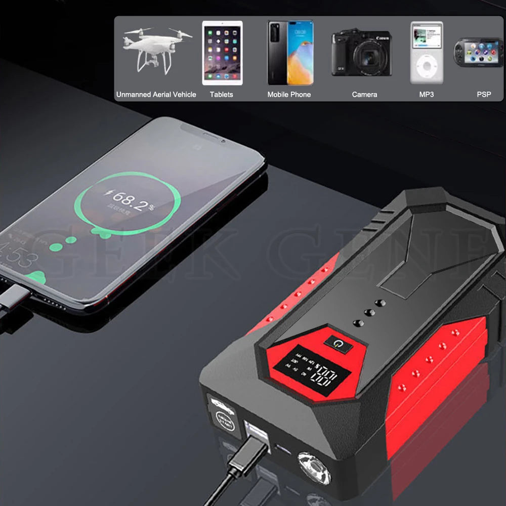 GKFLY 800A 1200A 2000A arrancador de batería de coche banco de energía grande refuerzo de batería de coche 12V dispositivo de arranque de coche para gasolina 6.0L diésel 4.0L