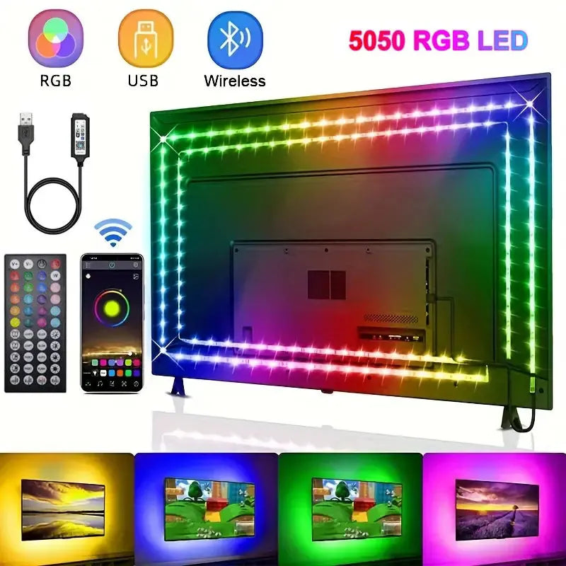 Tira de luces Led Usb 5V 5050, luz Led inteligente para pared, habitación, Bluetooth, Wifi, Alexa 15, 20 metros, cinta Rgb, retroiluminación de Tv, cinta Led, Luces