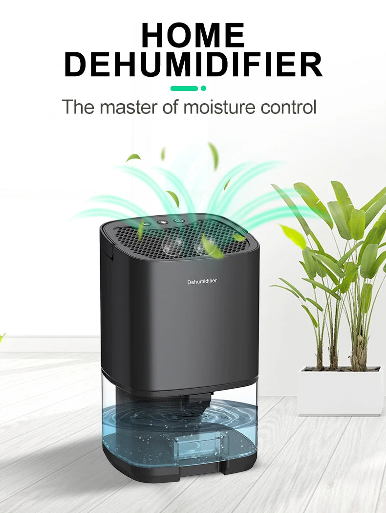 Deshumidificador de aire portátil, máquina absorbente de humedad silenciosa, secador de aire para el hogar, dormitorio, oficina, cocina, desodorante, enchufe UE/EE. UU.