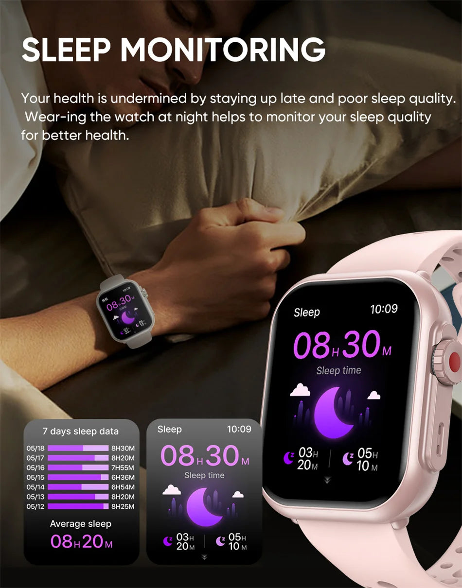 Reloj Inteligente Ultra 2 1000 mAh reloj inteligente hombres mujeres 1,85 pulgadas HD pantalla completamente táctil IP68 impermeable Bluetooth llamada Smartwatch