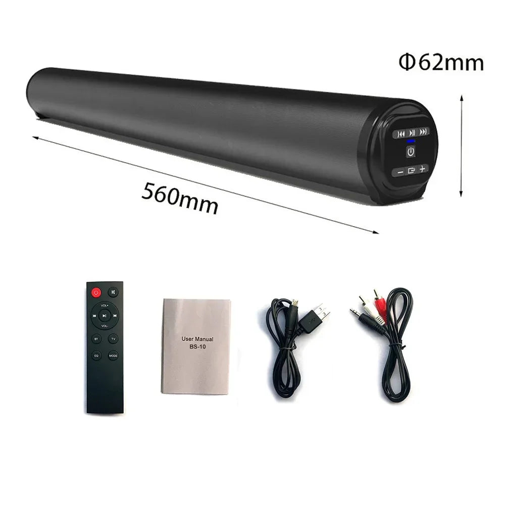 Barra de sonido súper potente, altavoz inalámbrico portátil con Bluetooth, estéreo envolvente, caja de sonido para TV en casa, Subwoofer, Radio FM, caixa de som