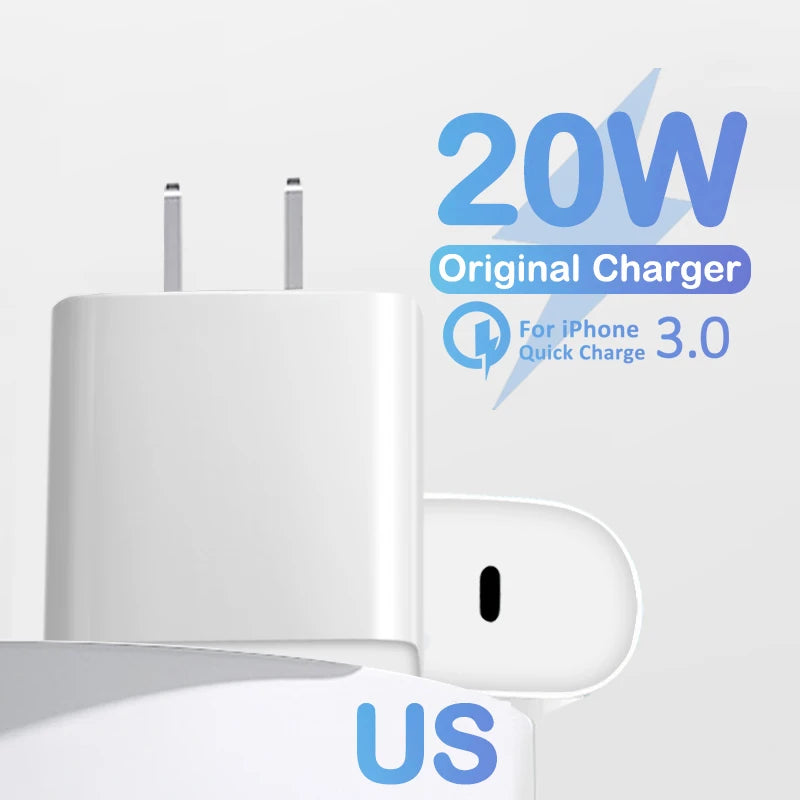 PD 20W Fast Charger For iPhone 16 14 13 12 11 15 Pro Max Plus Mini X XR iPad USB Type C Charger Fast Charging Quick Charger Plug