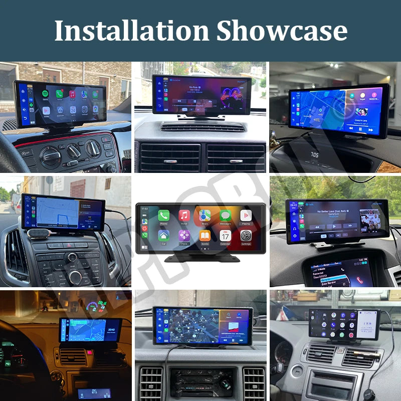 Reproductor de vídeo Multimedia con Radio para espejo de coche de 10,26 pulgadas, pantalla Universal inalámbrica Carplay Android Auto con Bluetooth AUX USB