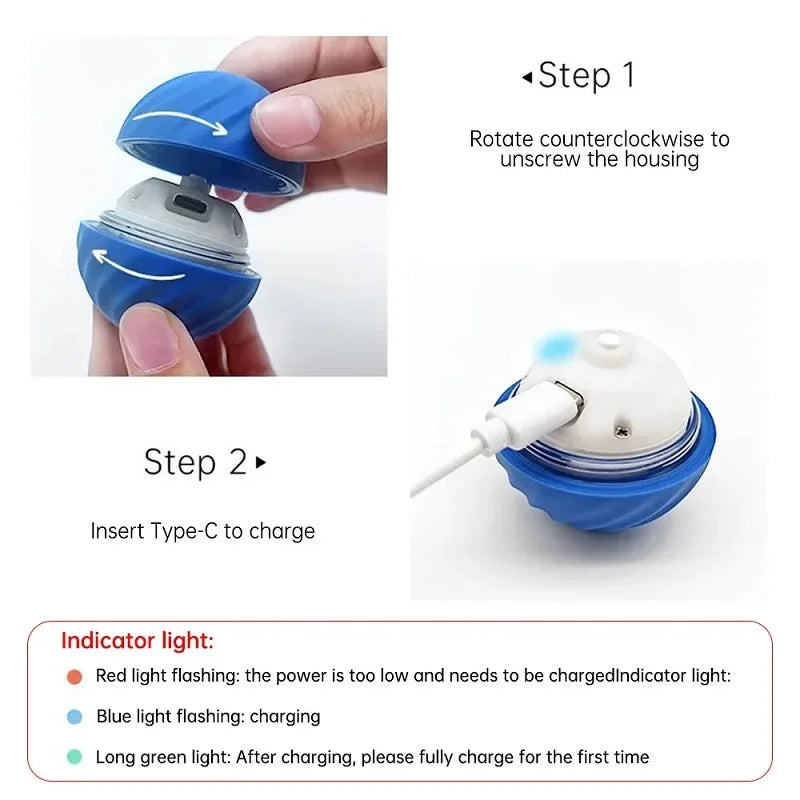 Pelota de juguete para perros, pelota rodante que rebota en movimiento automático, USB, cachorro inteligente, pelota interactiva de juguete para masticar para perros