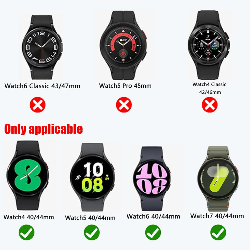 Funda de silicona de cobertura completa para Samsung Galaxy Watch 4, 5, 6, 7, 40mm, 44mm, Protector de pantalla de parachoques resistente a los arañazos a prueba de golpes