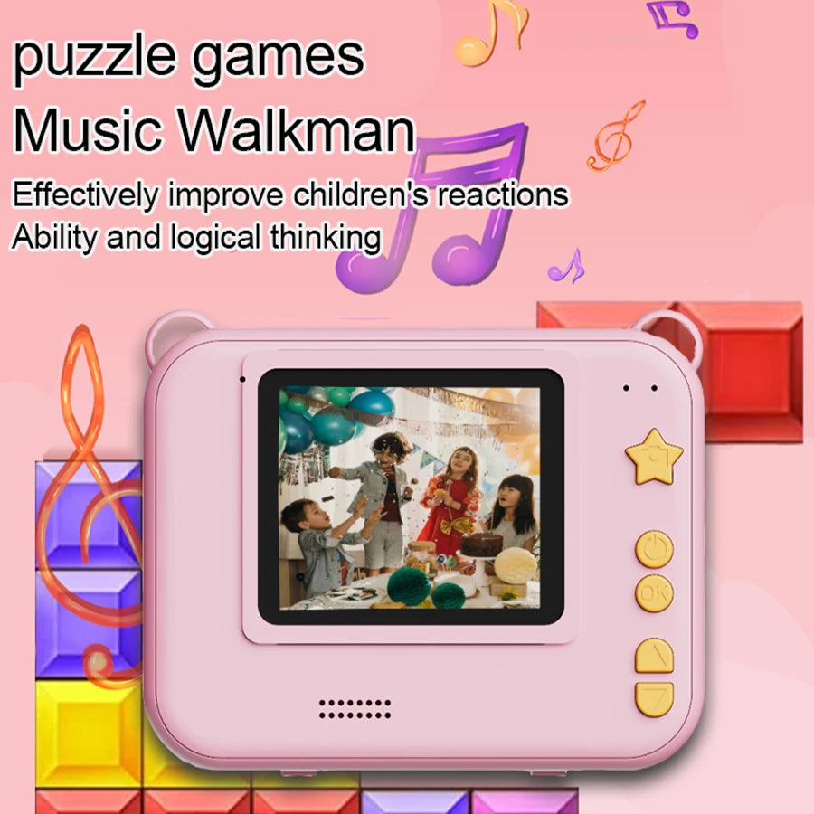 Cámara Digital para niños fotografía impresión instantánea foto 1080P HD grabadora de vídeo Mini impresora térmica regalos educativos de cumpleaños